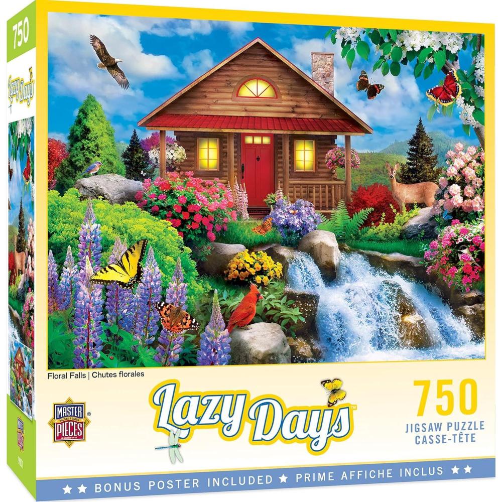 imageMasterpieces 750 Piece Jigsaw Puzzle for Adults and Family Free to Fly 18x24Floral Falls