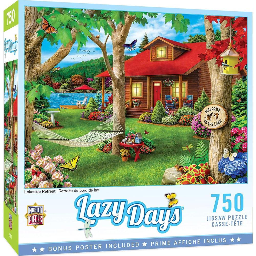 imageMasterpieces 750 Piece Jigsaw Puzzle for Adults and Family  Free to Fly  18x24Lakeside Retreat
