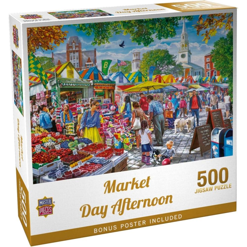 imageMasterpieces 750 Piece Jigsaw Puzzle for Adults and Family Market Day Afternoon 18x24500 Piece