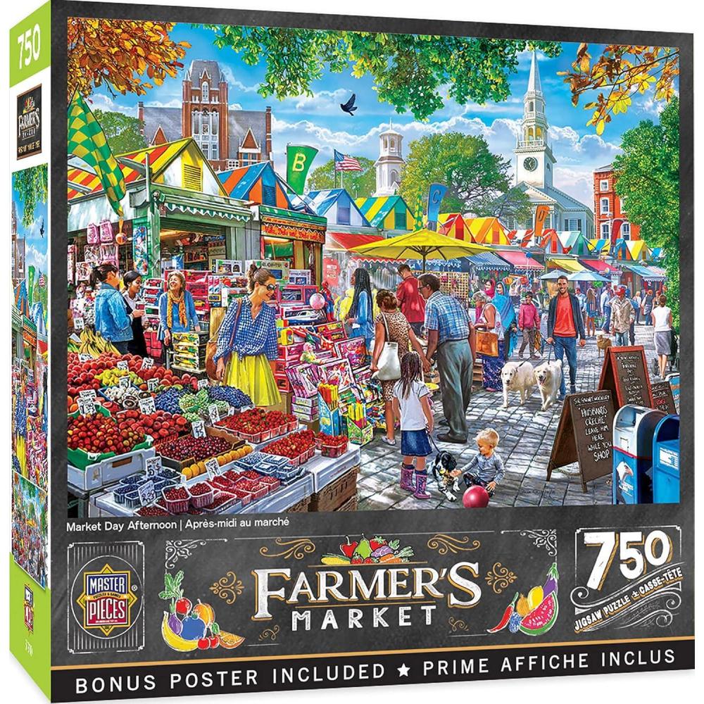 imageMasterpieces 750 Piece Jigsaw Puzzle for Adults and Family Market Day Afternoon 18x24750