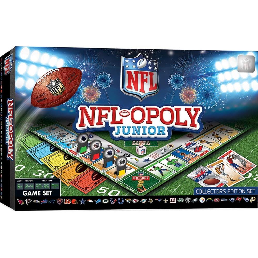 imageMasterpieces NFLOpoly Junior Board Game Collectors Edition Set for Ages 6 Officially Licensed NFL Opoly Jr Board Game