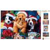 MasterPieces 500 Piece Glitter Christmas Jigsaw Puzzle – Santa Paws – 15″x21″