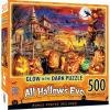 Halloween – Fright Night 500pc Glow in The Dark Puzzle – Jigsaw Puzzle with Vibrant Artwork and Durable Pieces – Fun Family Activity, Brain Challenge, and Educational Entertainment for Kids, Teens(All Hallow’s Eve)
