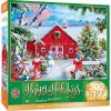 MasterPieces 300 Piece EZ Grip Christmas Jigsaw Puzzle – Winter Visitors – 18″x24″(Country Christmas)