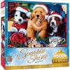 MasterPieces 500 Piece Glitter Christmas Jigsaw Puzzle – Santa Paws – 15″x21″