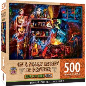 Halloween – Fright Night 500pc Glow in The Dark Puzzle – Jigsaw Puzzle with Vibrant Artwork and Durable Pieces – Fun Family Activity, Brain Challenge, and Educational Entertainment for Kids, Teens(A Dark Brew)