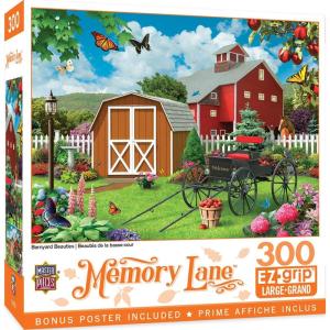 MasterPieces – 300 Piece Jigsaw Puzzle, Large EZ Grip Shapes, Barnyard Beauties, Fun for Adults, Seniors, Family, Kids, Non-Glare Finish, 18″x24″(300 Piece)