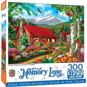 MasterPieces – 300 Piece Jigsaw Puzzle, Large EZ Grip Shapes, Mountain Hideaway, Fun for Adults, Seniors, Family, Kids, Non-Glare Finish, 18″x24″(300 Piece)