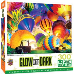 MasterPieces – 300 Piece Jigsaw Puzzle with Large EZ Grip Shapes, Glows in The Dark, Taking Flight, Activity Fun for Adults, Seniors, Family, Kids, 18″ x 24″(300 Piece)