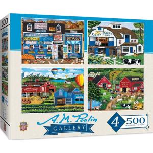 MasterPieces 2000 Piece Jigsaw Puzzle for Adults, Family, Or Youth – Farm Country 4-Pack – 14″x19″(A.M. Poulin Gallery)