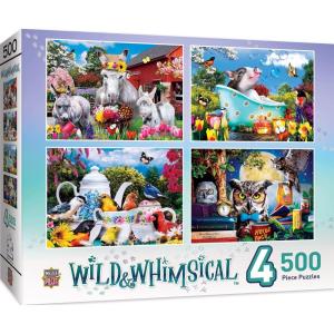 MasterPieces 2000 Piece Jigsaw Puzzle for Adults, Family, Or Youth – Farm Country 4-Pack – 14″x19″(Wild & Whimsical)