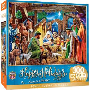 MasterPieces 300 Piece EZ Grip Christmas Jigsaw Puzzle – Winter Visitors – 18″x24″(Away in a Manger)