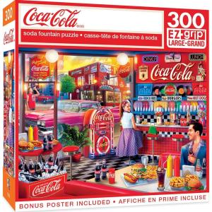 MasterPieces 300 Piece EZ Grip Jigsaw Puzzle – Coca-Cola Bottles – 18″x24″(Soda Fountain)