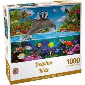 MasterPieces 300 Piece EZ Grip Jigsaw Puzzle – Dolphin Ride – 18″x24″(1000 Piece)