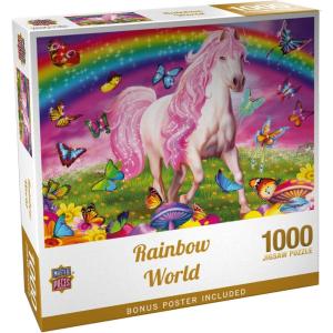 Masterpieces 300 Piece EZ Grip Glow in the Dark Jigsaw Puzzle – Rainbow World – 18″x24″(1000 Piece)