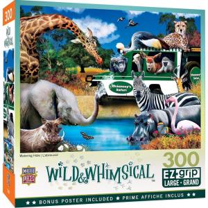 Masterpieces 300 Piece EZ Grip Jigsaw Puzzle – Watering Hole – 18″x24″(300 Piece)