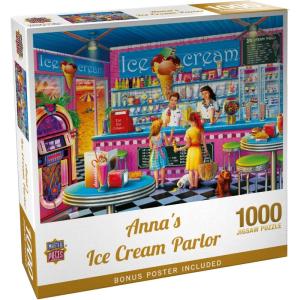 Masterpieces 750 Piece Jigsaw Puzzle for Adults and Family – Anna’s Ice Cream Parlor – 18″x24″(1000 Piece)