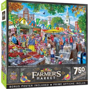 Masterpieces 750 Piece Jigsaw Puzzle for Adults and Family – Market Day Afternoon – 18″x24″(750)