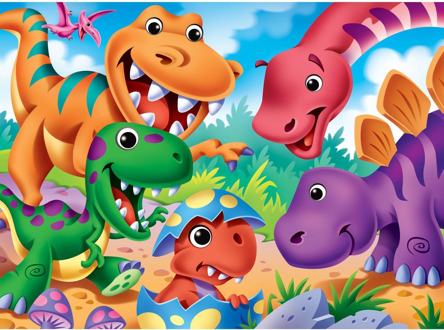 imageMasterPieces 48 Piece Jigsaw Puzzle for Kids 4 Years Pirates with Googly Eyes Educational and Fun Game Gift Idea for Children 19 x 14Dinos