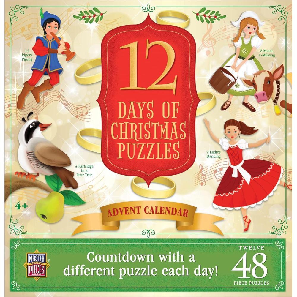 imageAdvent Calendar 12 48pc Puzzles Jigsaw Puzzle with Vibrant Artwork and Durable Pieces Fun Family Activity Brain Challenge and Educational Entertainment for Kids Teens and Adults12 Days of Puzzles