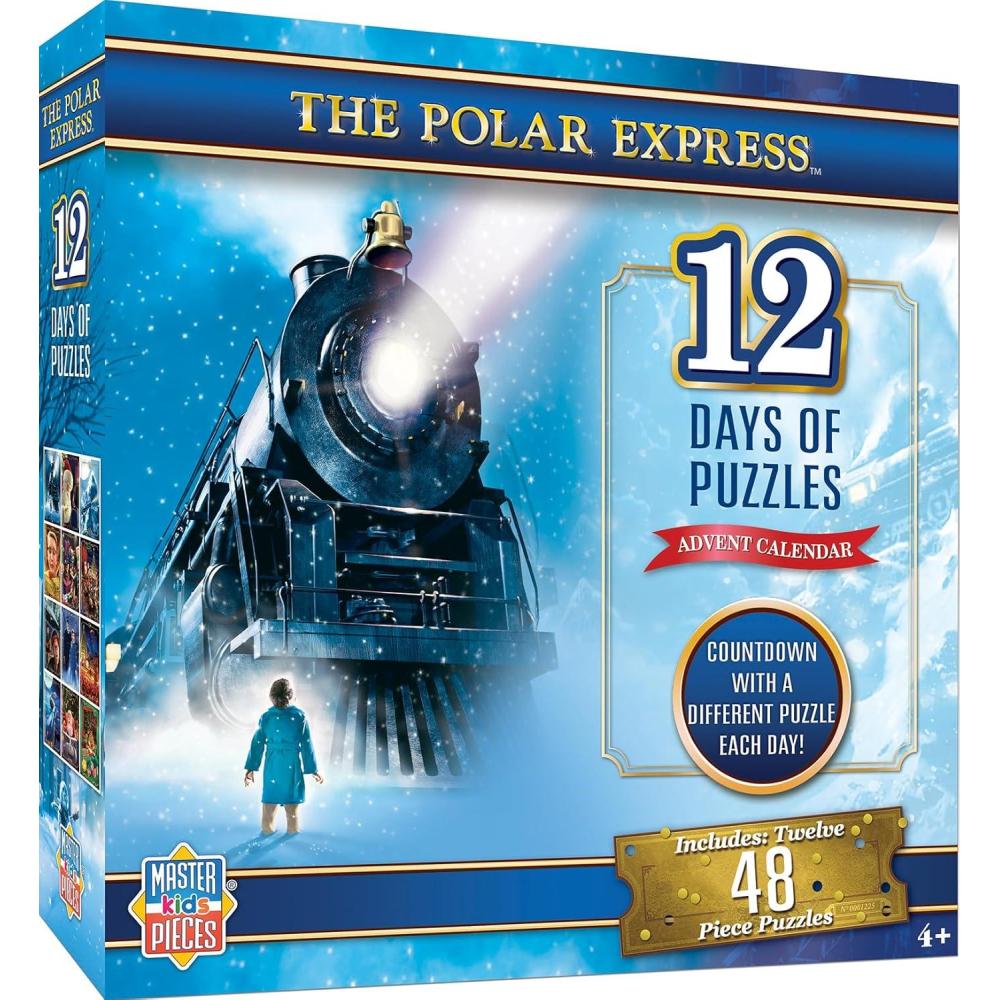 imageAdvent Calendar 12 48pc Puzzles Jigsaw Puzzle with Vibrant Artwork and Durable Pieces Fun Family Activity Brain Challenge and Educational Entertainment for Kids Teens and Adults12 Days of Polar Express