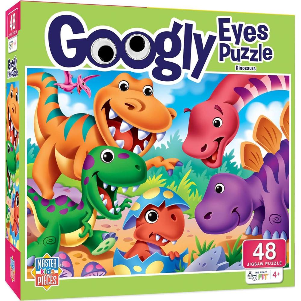 imageMasterPieces 48 Piece Jigsaw Puzzle for Kids 4 Years Pirates with Googly Eyes Educational and Fun Game Gift Idea for Children 19 x 14Dinos