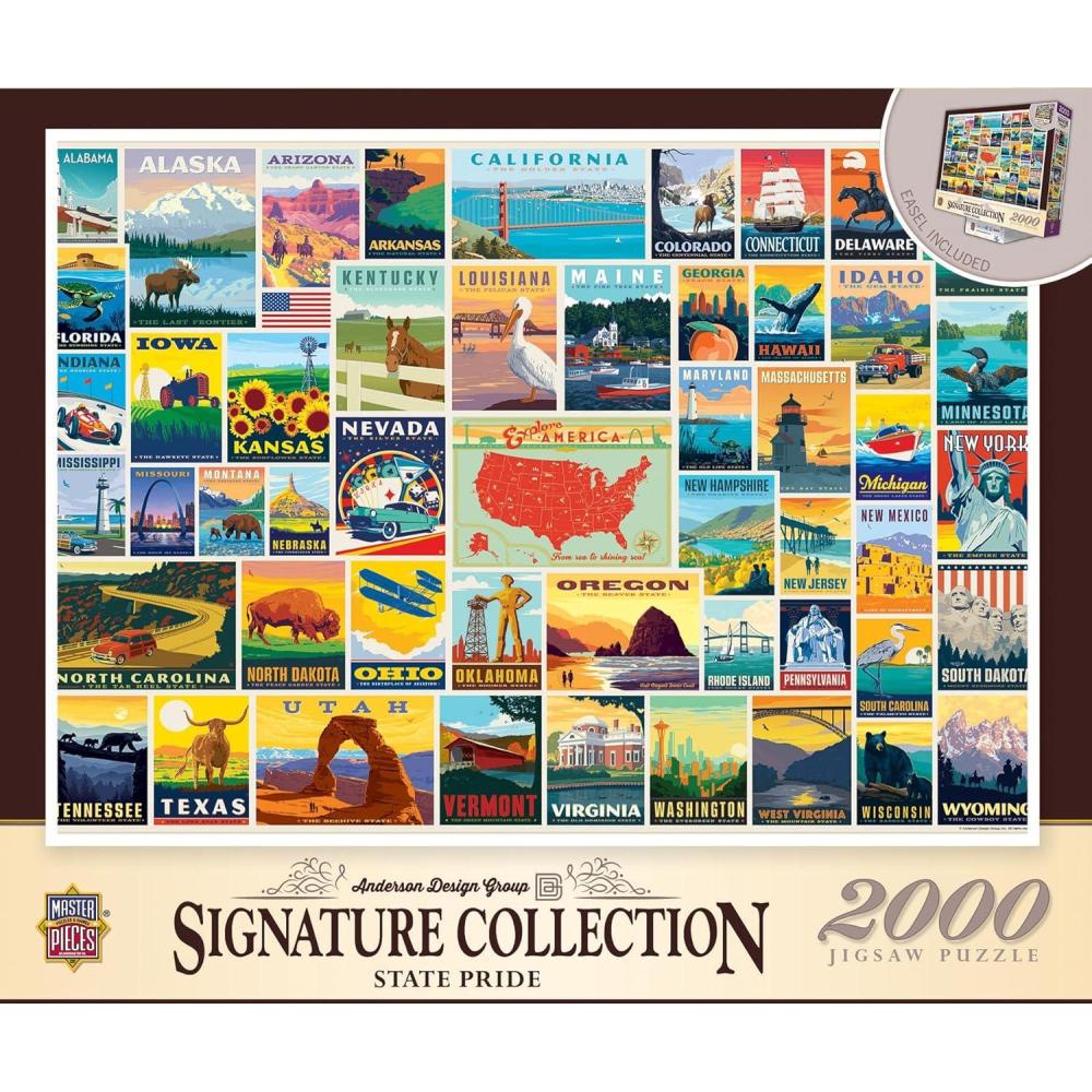 imageMasterPieces 2000 Piece Jigsaw Puzzle for Adults Family Or Youth Reflections On Country Living 39x27State Pride