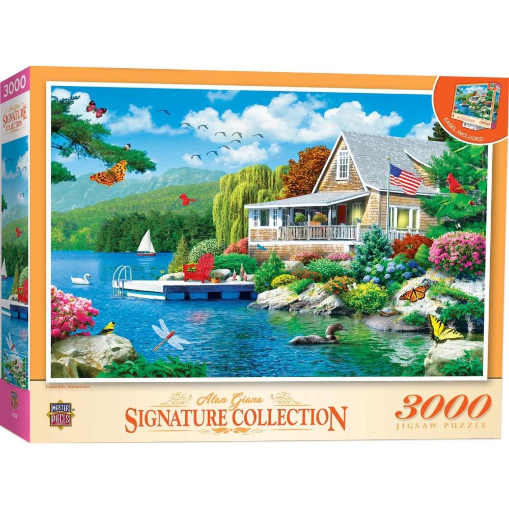 imageMasterPieces 3000 Piece Jigsaw Puzzle for Adults Family Or Youth Lakeside Memories Manufacturer Defect 32x45