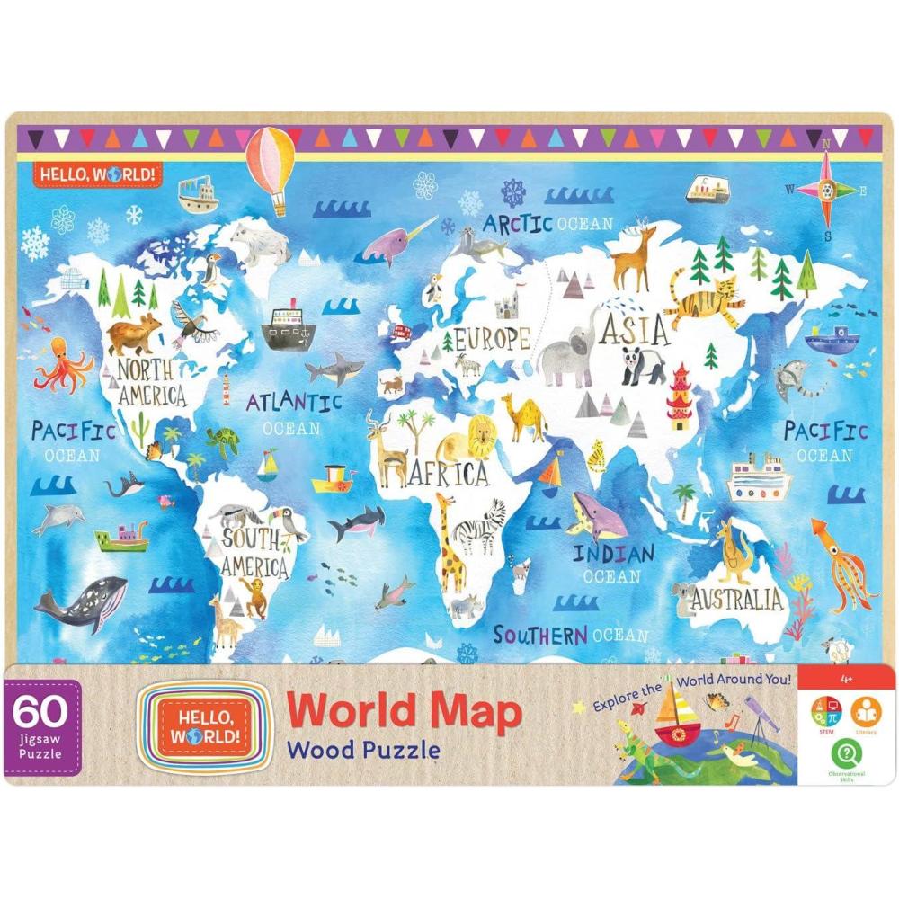 imageMasterPieces 44 Piece Jigsaw Puzzle for Kids ABC 123 36pc Wood Puzzle 165x118Hello World