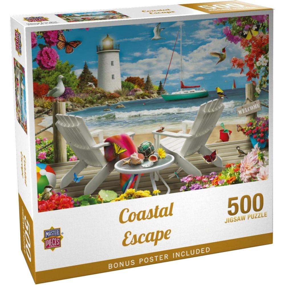 imageMasterPieces Jigsaw Puzzle 2000 Pieces for Adults Coastal Escape Matte Finish EcoFriendly 39x27500 Piece