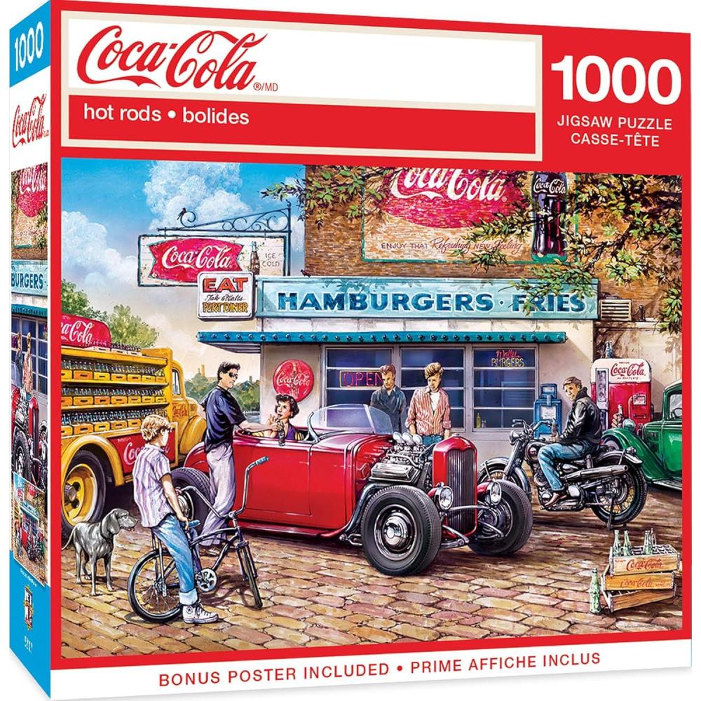 imageMasterpieces 1000 Piece Jigsaw Puzzle For Adults and Families CocaCola Drive Through 1925x2675Hot Rods