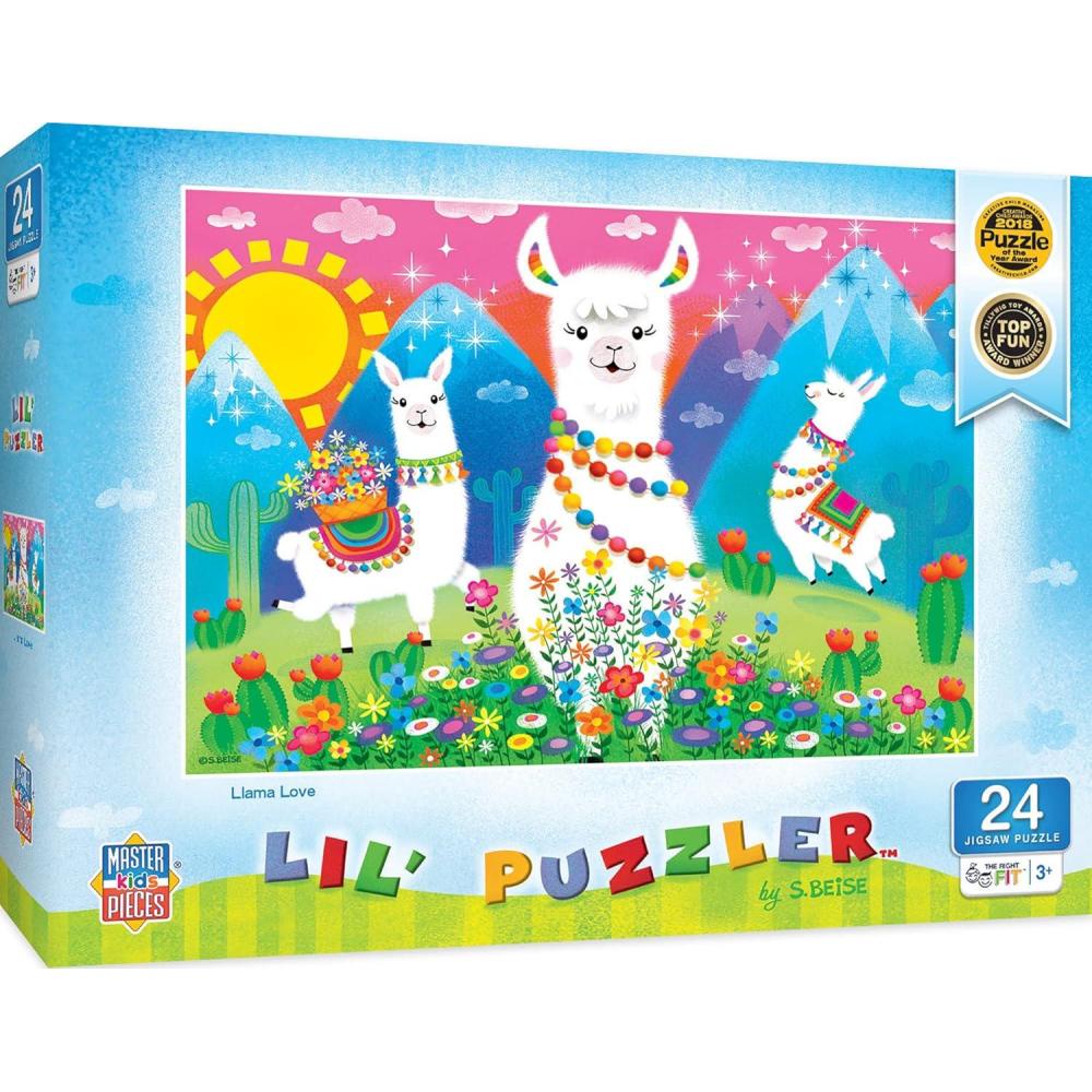 imageMasterpieces Lil Puzzler 24 Piece Jigsaw Puzzle for Kids Llama Love 19x14Llama Love