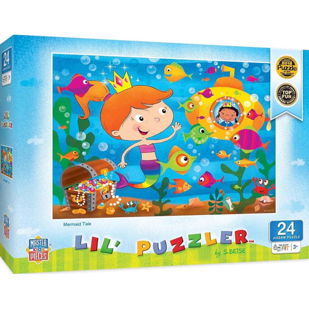 imageMasterpieces Lil Puzzler 24 Piece Jigsaw Puzzle for Kids Llama Love 19x14Mermaid Tale