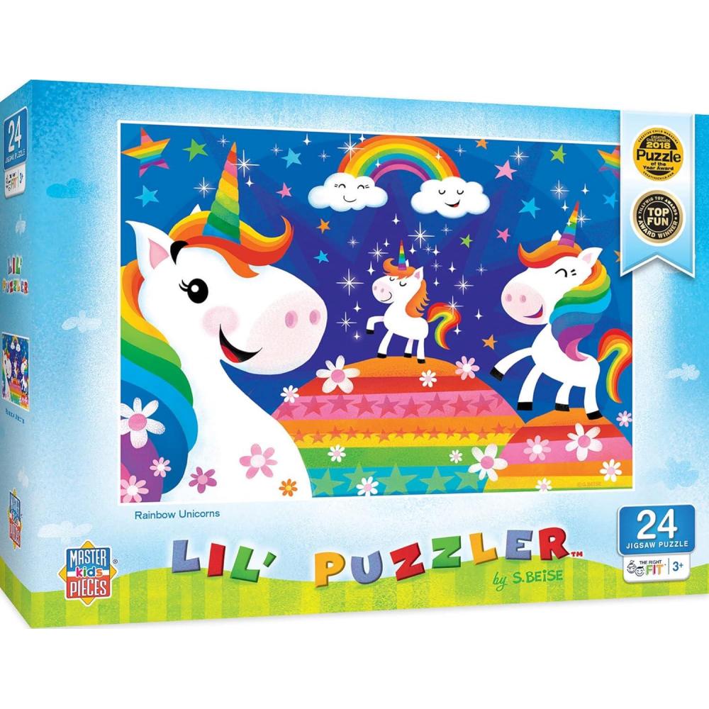 imageMasterpieces Lil Puzzler 24 Piece Jigsaw Puzzle for Kids Llama Love 19x14Rainbow Unicorns