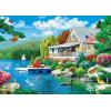MasterPieces Jigsaw Puzzle 3000 Pieces for Adults – Lakeside Memories – 32″x45″ – Eco-Friendly, Matte Finish, Bonus Easel(Lakeside Memories)