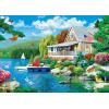 MasterPieces Jigsaw Puzzle 3000 Pieces for Adults – Lakeside Memories – 32″x45″ – Eco-Friendly, Matte Finish, Bonus Easel(Lakeside Memories)