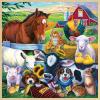 Masterpieces 48 Piece Fun Facts Jigsaw Puzzle for Kids – Farm Friends Wood Puzzle – 12″x12″