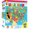 MasterPieces 60 Piece Educational Jigsaw Puzzle for Kids – USA Map State Shaped – 16.5″x12.75″(USA Map with State Shaped pieces)