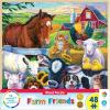Masterpieces 48 Piece Fun Facts Jigsaw Puzzle for Kids – Farm Friends Wood Puzzle – 12″x12″
