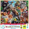 Wood Fun Facts – Woodland Friends 48pc Wood Puzzle – Jigsaw Puzzle with Vibrant Artwork and Durable Pieces – Fun Family Activity, Brain Challenge, and Educational Entertainment for Kids, Teens