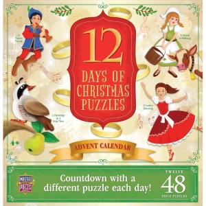 Advent Calendar – 12 48pc Puzzles – Jigsaw Puzzle with Vibrant Artwork and Durable Pieces – Fun Family Activity, Brain Challenge, and Educational Entertainment for Kids, Teens, and Adults(12 Days of Puzzles)
