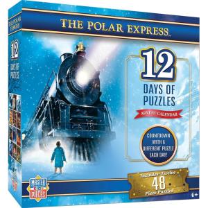 Advent Calendar – 12 48pc Puzzles – Jigsaw Puzzle with Vibrant Artwork and Durable Pieces – Fun Family Activity, Brain Challenge, and Educational Entertainment for Kids, Teens, and Adults(12 Days of Polar Express)