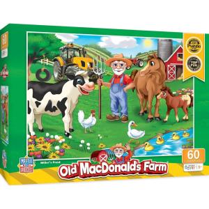 Baby Fanatics MasterPieces 60 Piece Jigsaw Puzzle for Kids – Old MacDonald’s Farm Market Day – 19″x14″(Old MacDonald’s Farm Pond)