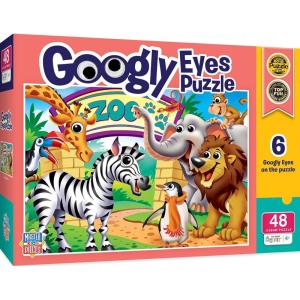 MasterPieces – 48 Piece Jigsaw Puzzle for Kids 4+ Years, Pirates with Googly Eyes, Educational and Fun Game, Gift Idea for Children, 19″ x 14(Zoo Animals)