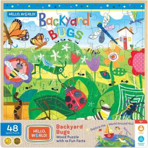 MasterPieces 44 Piece Jigsaw Puzzle for Kids – ABC 123 36pc Wood Puzzle – 16.5″x11.8″(Hello World-Backyard Bugs)