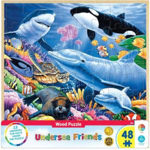 MasterPieces 44 Piece Jigsaw Puzzle for Kids – ABC 123 36pc Wood Puzzle – 16.5″x11.8″(Undersea Friends)