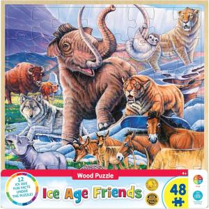 MasterPieces 48 Piece Fun Facts Jigsaw Puzzle for Kids – Ice Age Friends Wood Puzzle – 12″x12″