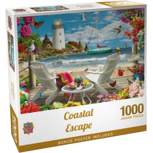 MasterPieces Jigsaw Puzzle 2000 Pieces for Adults – Coastal Escape, Matte Finish, Eco-Friendly, 39″x27″(1000 Piece)