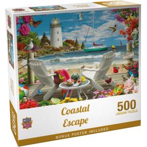MasterPieces Jigsaw Puzzle 2000 Pieces for Adults – Coastal Escape, Matte Finish, Eco-Friendly, 39″x27″(500 Piece)