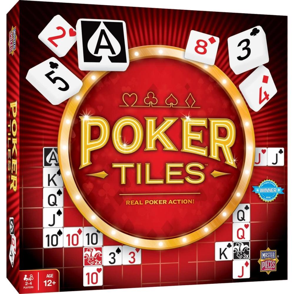 imageMasterPieces Family Game Poker Tiles Board Game Board Game for Adults